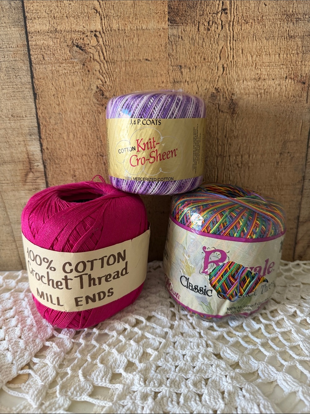 Cotton Crochet Thread Set - Purple, Fuchsia & Multicolor
